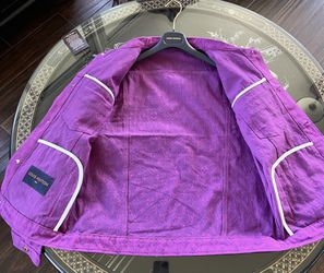 Louis Vuitton Purple Monogram Denim Jacket - Size 50 for Sale in