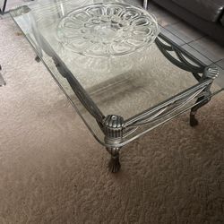 Glass table With Decorative Bowl