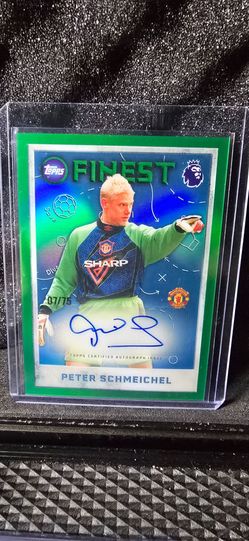 2026 Topps Finest EPL Peter Schmeichel Manchester United Seasons Auto Green /75