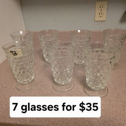Indiana Glass Colony Whitehall Clear Stacked Cube Cubist Flared Rim Iced Tea Goblet Footed Tumblers 7/$35
Pick up in Harlingen, I live near Walmart
An