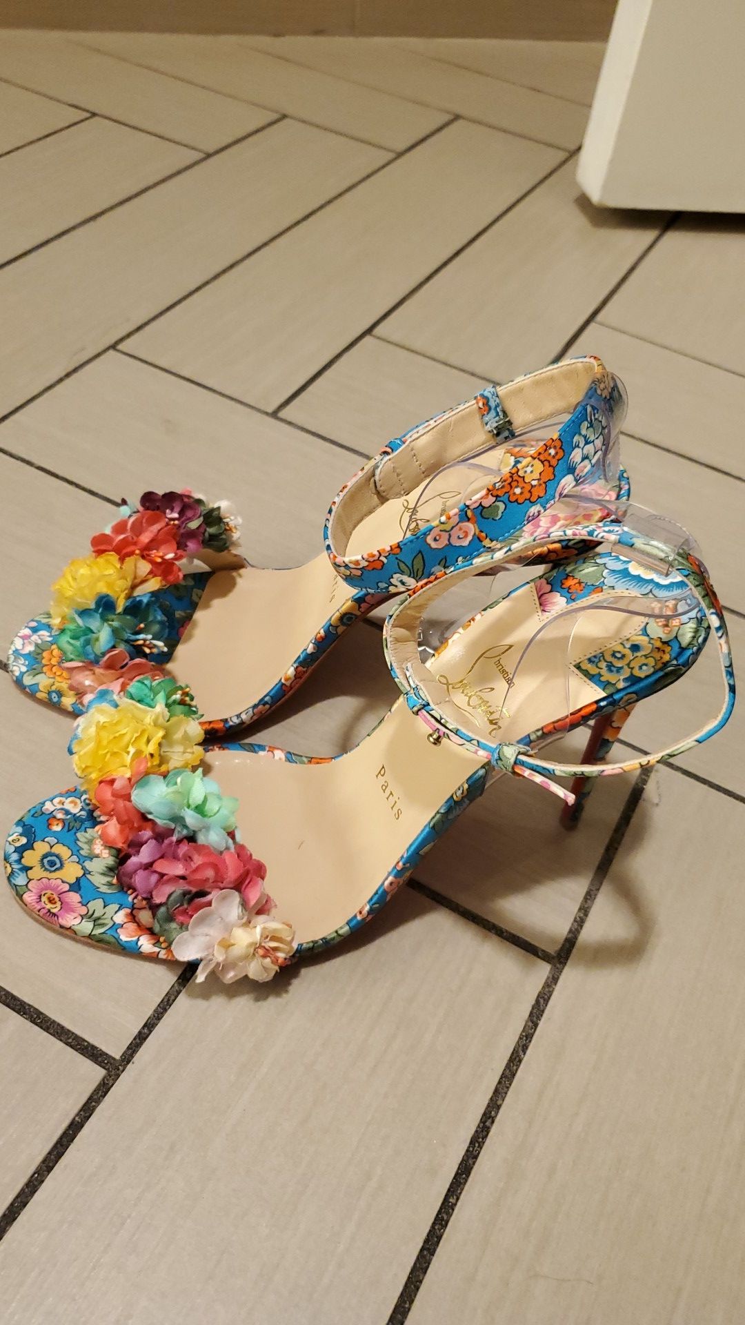 Christian Louboutin Floral Heels - US 9.5 / EU 40