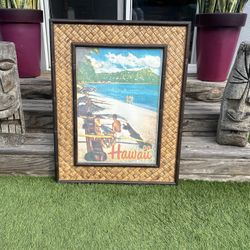 Large Tropical Hawaiian, Tiki Style Picture 