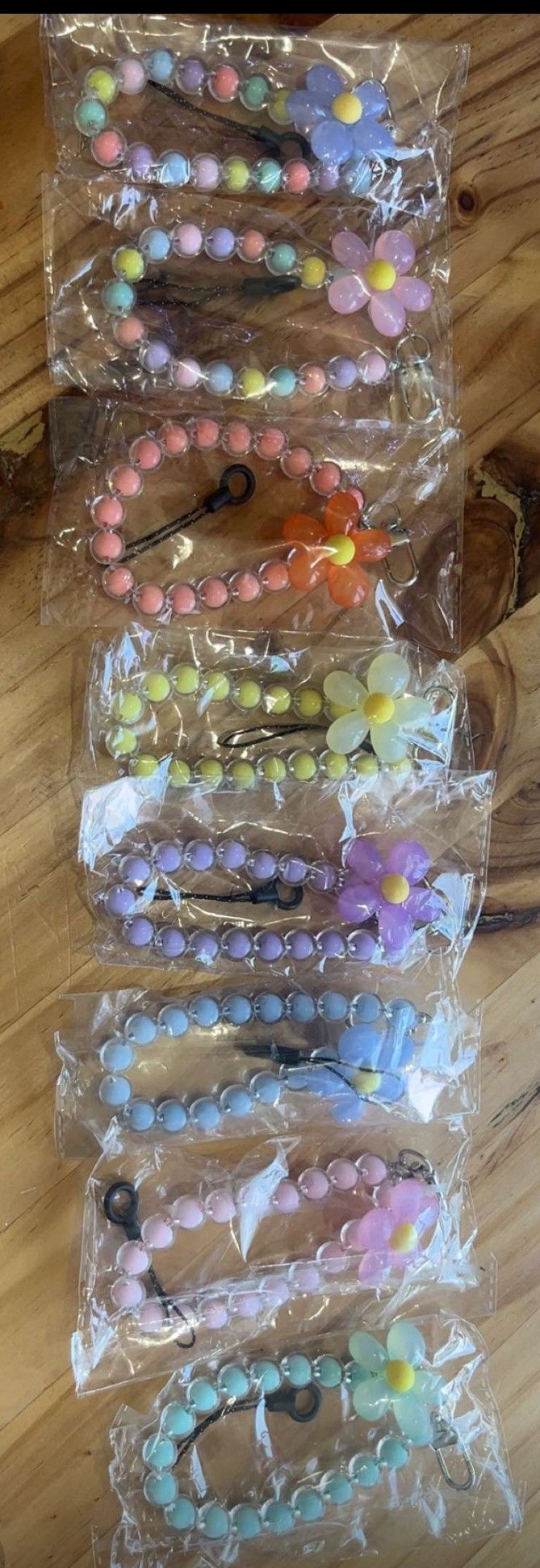 Beaded Flower Phone Wrist Strap Bead Cell Phone Lanyard Cute Phone Charm Bracelet Floral Mobile