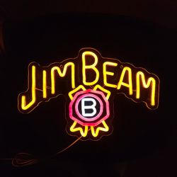 JIM BEAM LED LIGHT SIGN.  16" X 11".  6 FT. USB CORD.  NEW.  PICKUP ONLY