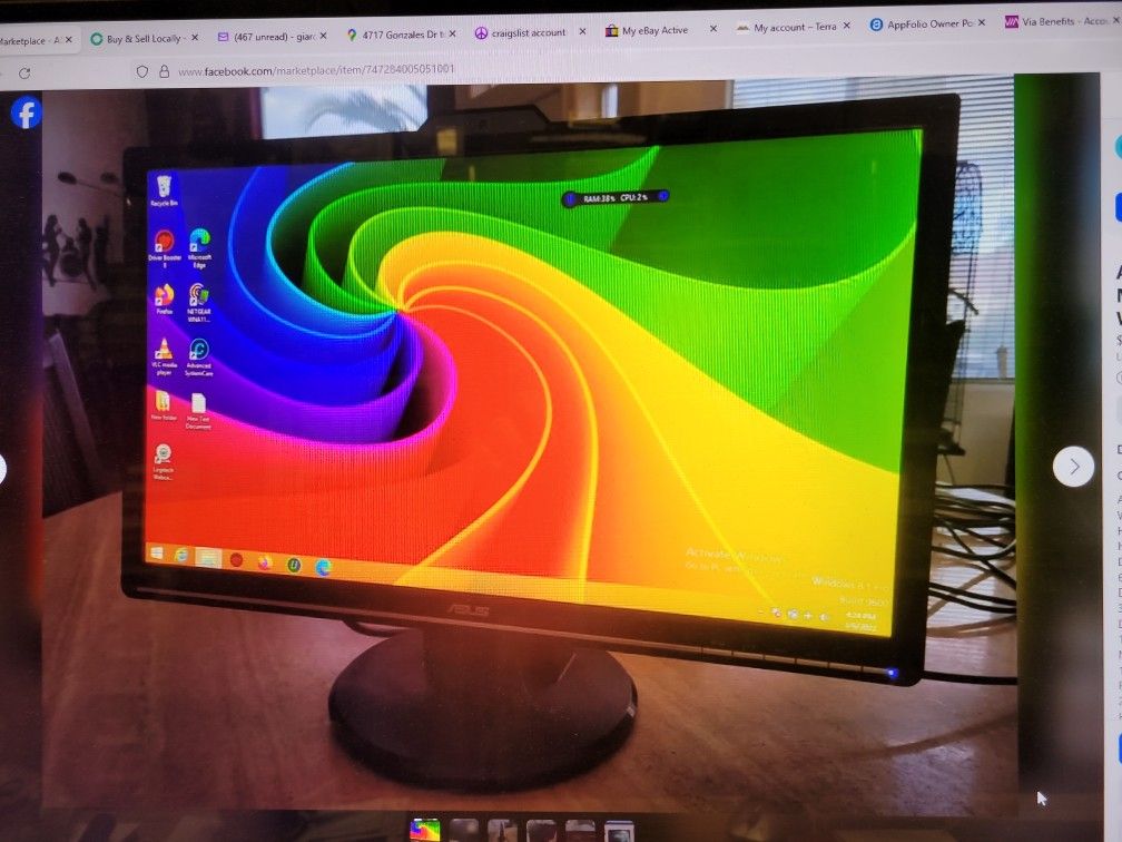 Asus 24" 2ms LED Gaming Monitor W/built-in Webcam/Speakers 