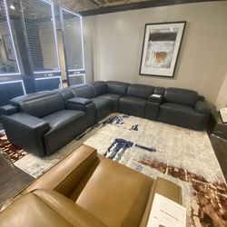 Leather Sectional Sofa Reclining 