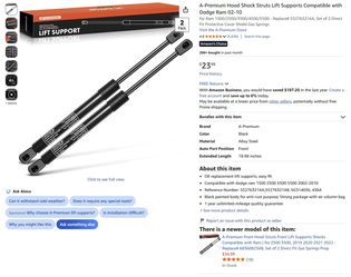 Dodge RAM 2002-2010 Hood Struts NIB