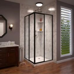 DreamLine
Cornerview 34 1/2 in. D x 34 1/2 in. W x 72 in. H Framed Corner Sliding Shower Enclosure in Matte Black
