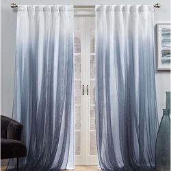 Exclusive Home Crescendo Lined Room Darkening Blackout Hidden Tab Top Curtain Panel Pair, 52"x96", Indigo, Set of 2