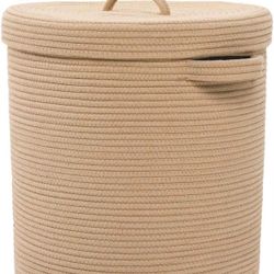 Brand New Large Cotton Rope Laundry Basket With Lid