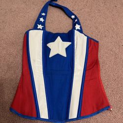 New Small medium red white wonder girl cosplay corset costume 