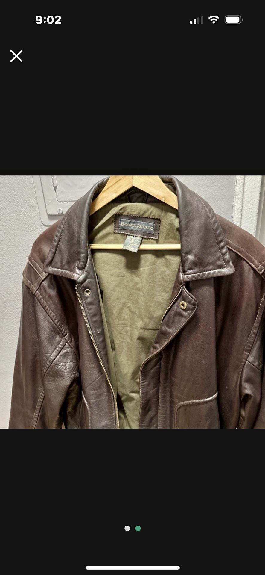 Bomber Jacket Heavy Leather Size 46