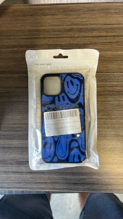 iPhone 12, blue liquid smiley iPhone case