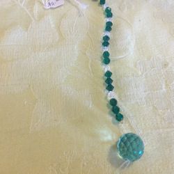 Beaded Swarovski Crystal Prisms Window Hanging / Christmas Tree Ornament