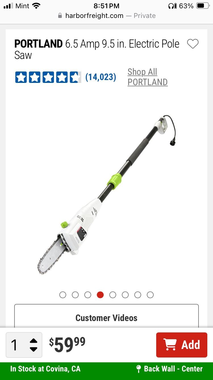 Portland (Harbor Freight) Electric Pole Saw