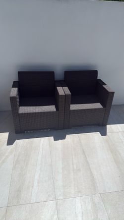 5-Piece Outdoor Patio Wicker Seating Set – Sofa + 2 Chairs