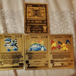 Metal Gold plated pokemon cards