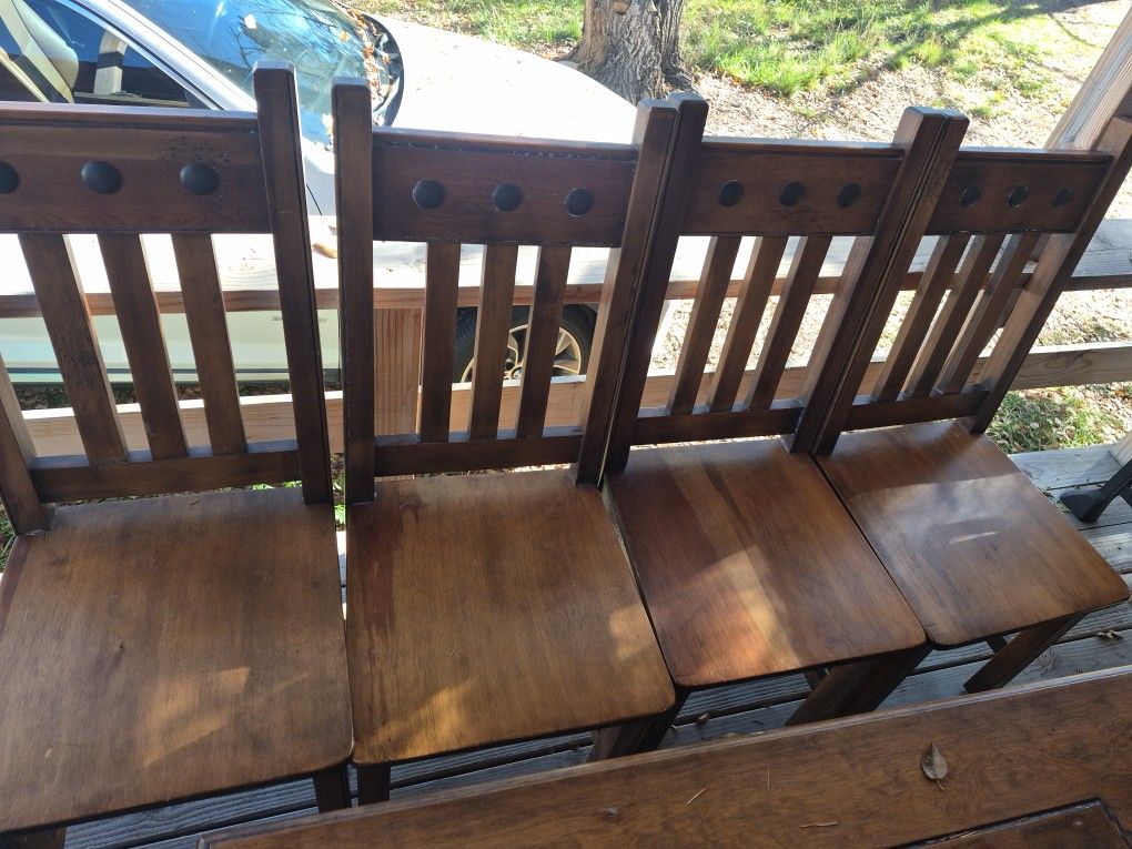 4 Solid Wood Chairs $ 50 For All