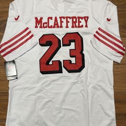 49ers Mccaffery 23 White Men Jersey Fully Stitched
