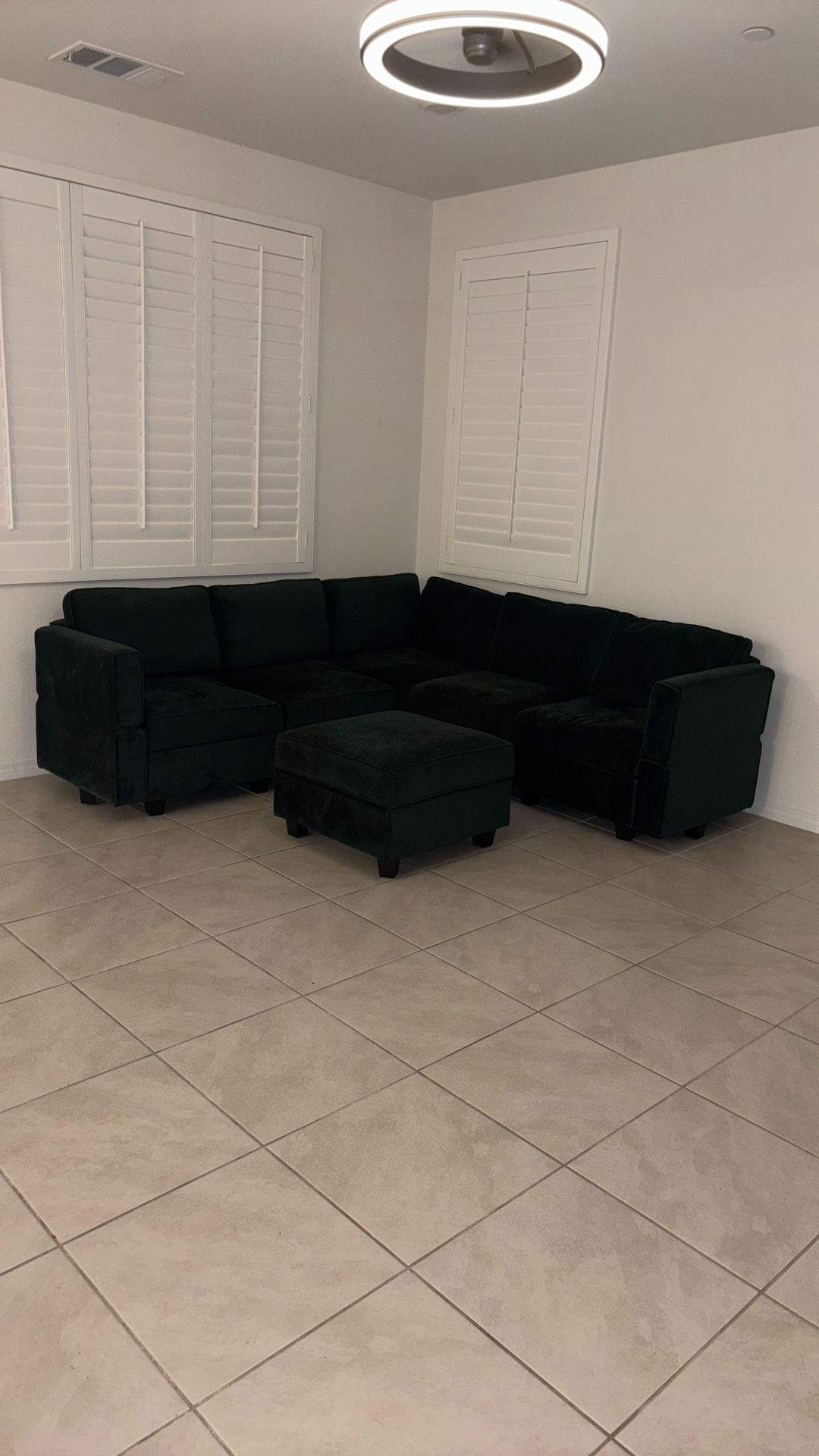 Green Velvet Sectional Couch