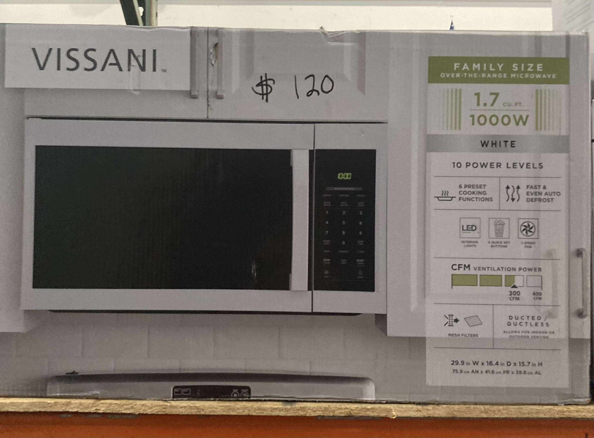 Vissani 1.7 Cu. Ft. Over The Range Microwave
