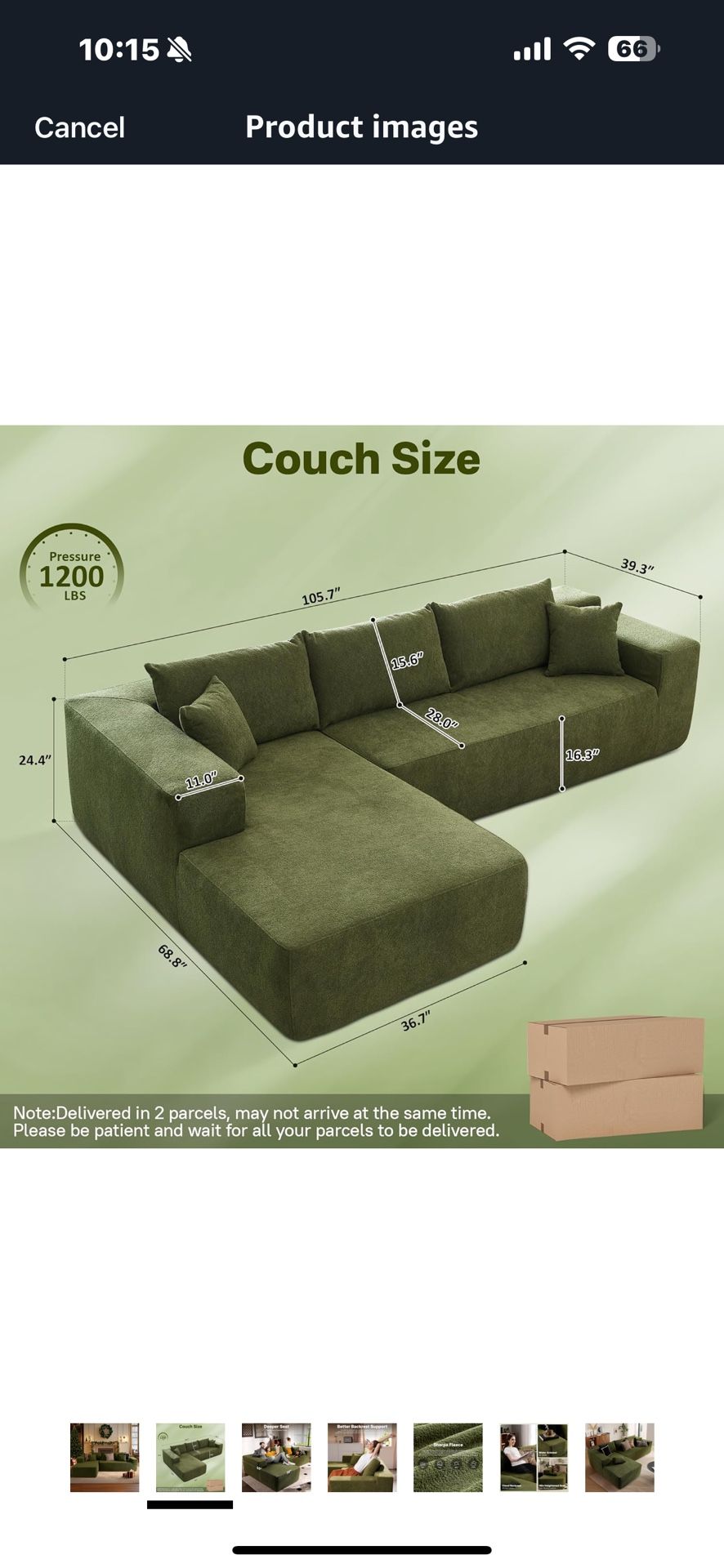 104" Cloudy Sectional L Shaped Couch for Living Room, No Assembly Required, Modular Comfy Sofa with Deep Seat, Fluffy Couch with Sleeper Chaise for Ap