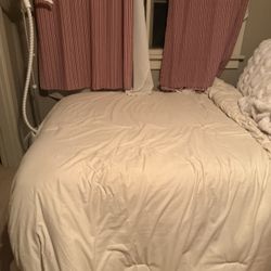 Full Size Bed With Brown Metal Frame 