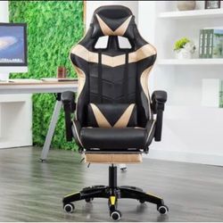 Racing Gaming  Chair GOLD  With  FOOTREST