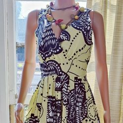 Selling Discount! Lemon Yellow Green Cotton Party Dress