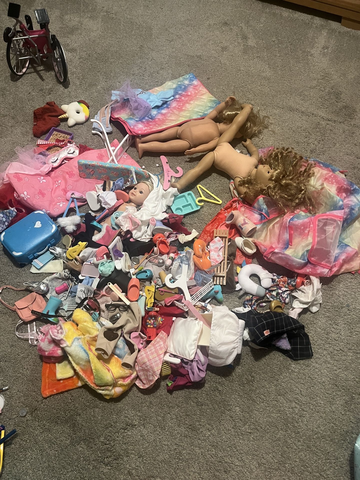 Our Generation/American Girl Accessories Plus 3 Dolls 