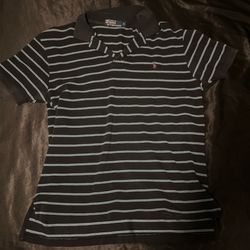Black and Blue Stripped Polo-Size Medium
