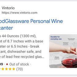 Brand New In Box VINTORIO wine decanter
