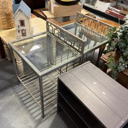 Glass Side Tables Nightstands (in Store)