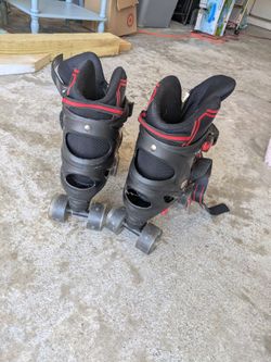 Boys Black and Red Adjustable Roller Skates