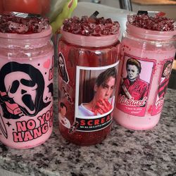 Horror 16oz Libby Cups With Knife Topper