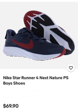 Nike Star Runner 4 Next Nature PS Boys Shoes Thunder Blue 11c