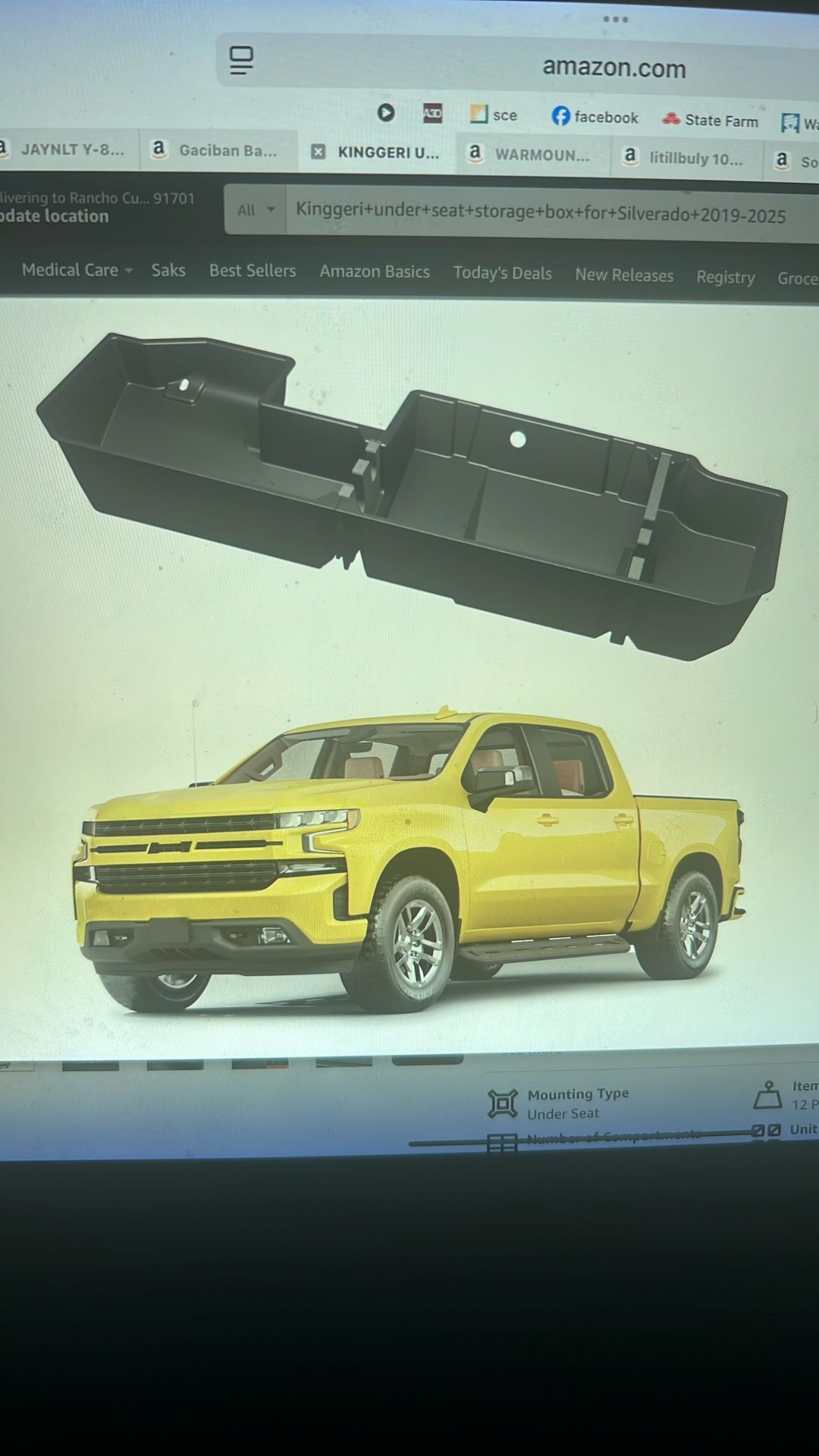 New OEM Genuine GM Under Seat Storage Unit 2019-2025 Silverado Sierra 84310404