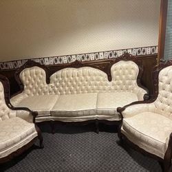 RARE Vintage Victorian Kimball Couch & Chair's Set