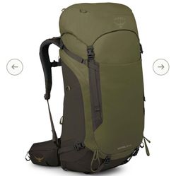 Osprey 65L Pack Moss Green. New With Tags 