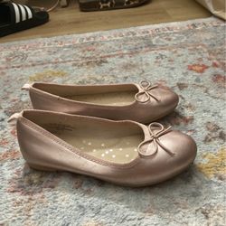 Cat And Jack Pink Metallic Bow Shoes Size 13 Kids