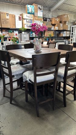 Wood Table with 6 chairs.
