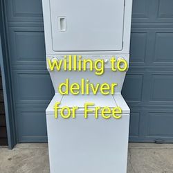 Frigidaire Stacked  Heavy Duty Washer And Electric Dryer Combo