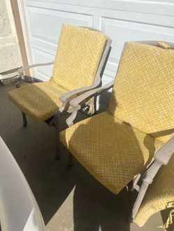 free two chairs one is damaged, but you could put a board underneath the cushion