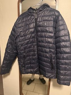 Calvin Klein Navy Puffer Jacket with Hood