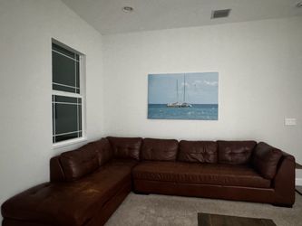 Leather sectional