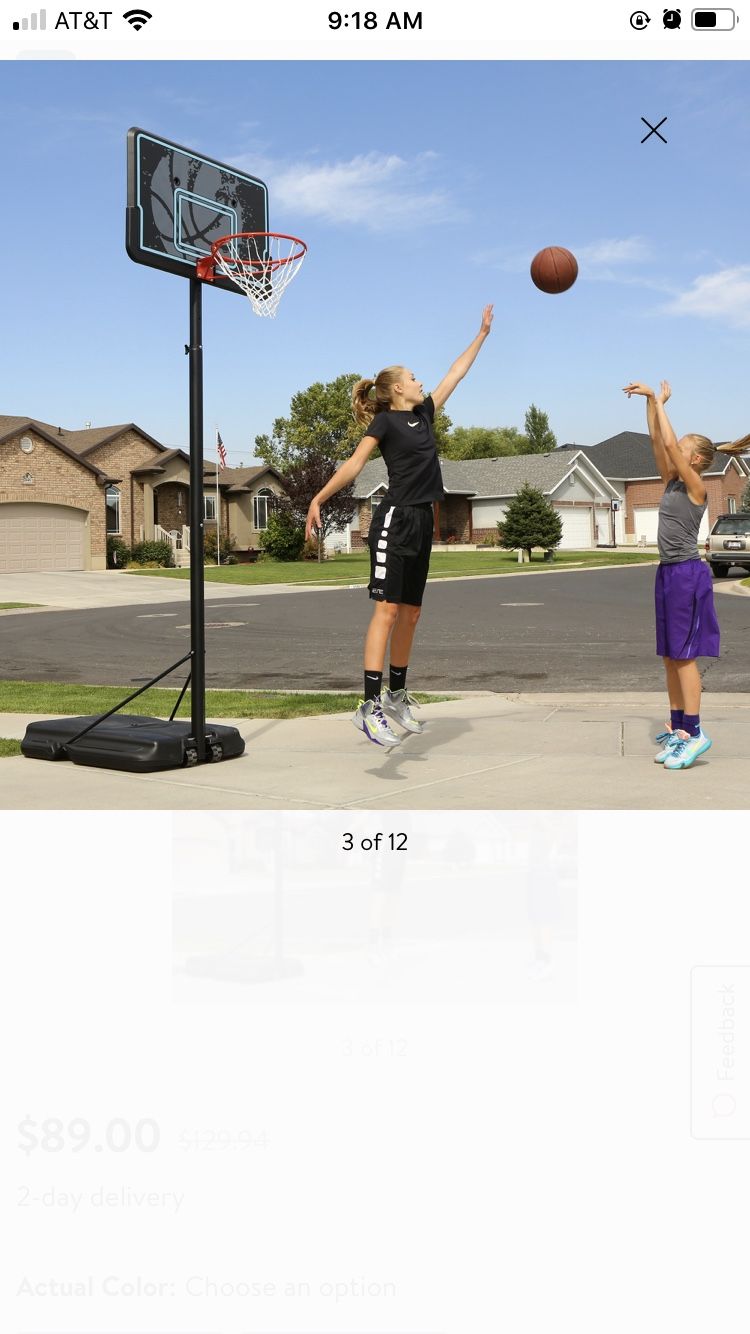 Adjustable basketball hoop