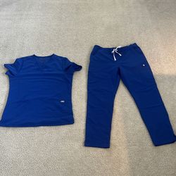 Royal blue figs scrub set