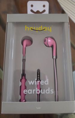 heyday Coral/Orange Wired Earbuds