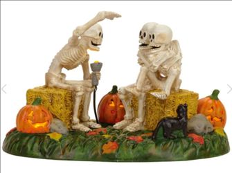 Dept 56 Scary Skeleton Stories Halloween Village Lighted Accessory Figure