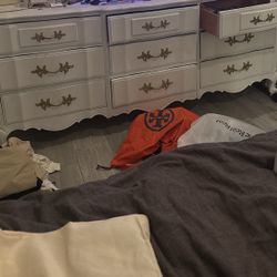 Big Rare Vintage White Dresser 